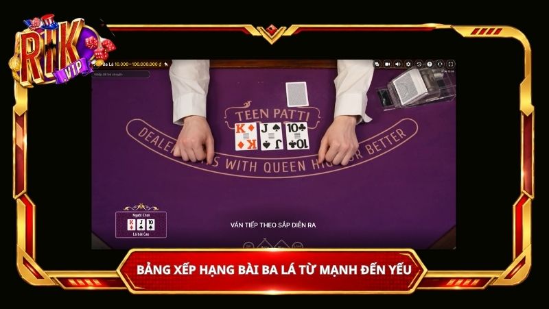 Bảng xếp hạng bài Ba Lá từ mạnh đến yếu