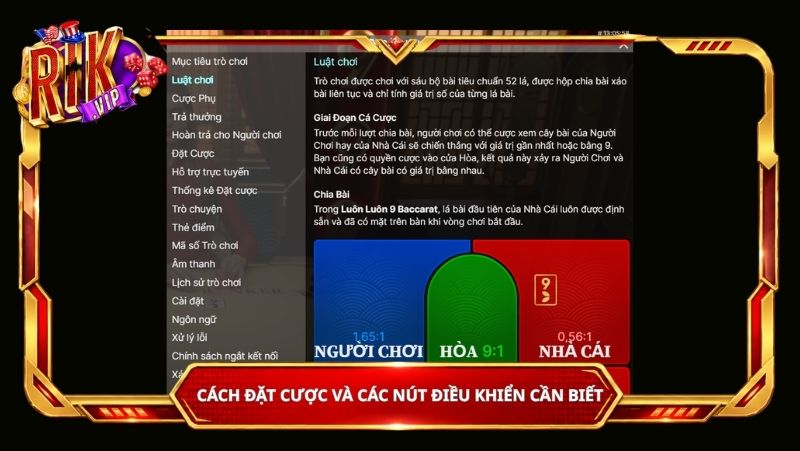 Cách đặt cược và các nút điều khiển cần biết