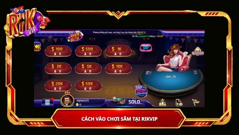 Cách vào chơi Sâm tại Rikvip